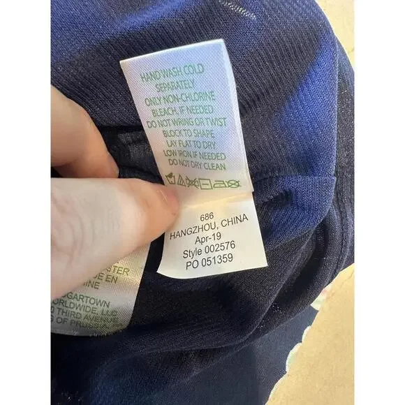 Lilly Pulitzer Laurent Dress High Tide Navy Holy Flockamolie Women’s size 2 - Picture 11 of 13